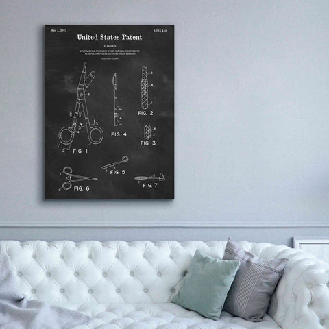 Image of 'Medical Instruments Blueprint Patent Chalkboard,' Canvas Wall Art,40 x 54