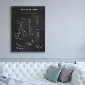 'Medical Instruments Blueprint Patent Chalkboard,' Canvas Wall Art,40 x 54