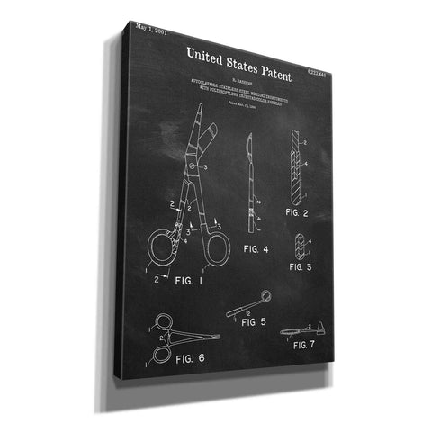 Image of 'Medical Instruments Blueprint Patent Chalkboard,' Canvas Wall Art,12x16x1.1x0,18x26x1.1x0,26x34x1.74x0,40x54x1.74x0