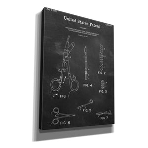 'Medical Instruments Blueprint Patent Chalkboard,' Canvas Wall Art,12x16x1.1x0,18x26x1.1x0,26x34x1.74x0,40x54x1.74x0