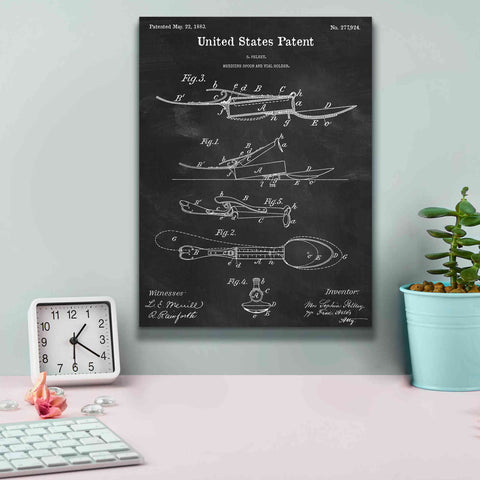 Image of 'Medicine Spoon Blueprint Patent Chalkboard,' Canvas Wall Art,12 x 16