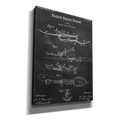 Image of 'Medicine Spoon Blueprint Patent Chalkboard,' Canvas Wall Art,12x16x1.1x0,18x26x1.1x0,26x34x1.74x0,40x54x1.74x0