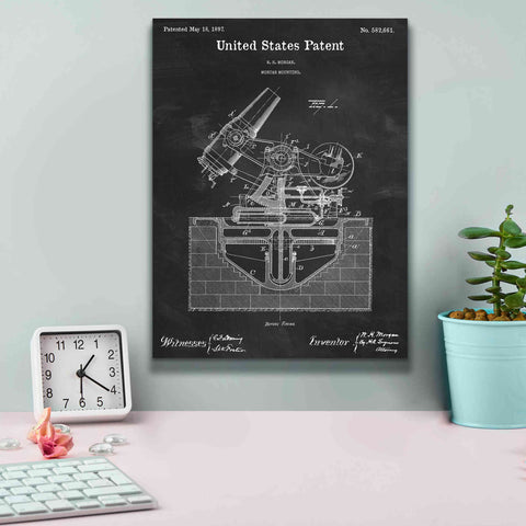 Image of 'Mortar Mounting Blueprint Patent Chalkboard,' Canvas Wall Art,12 x 16