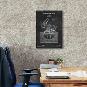 'Mortar Mounting Blueprint Patent Chalkboard,' Canvas Wall Art,18 x 26