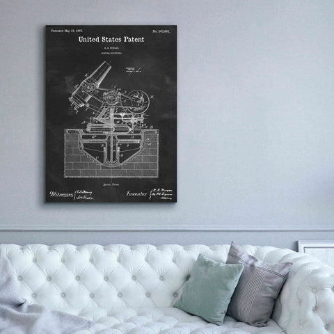 Image of 'Mortar Mounting Blueprint Patent Chalkboard,' Canvas Wall Art,40 x 54