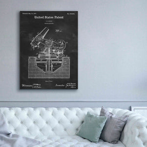 'Mortar Mounting Blueprint Patent Chalkboard,' Canvas Wall Art,40 x 54