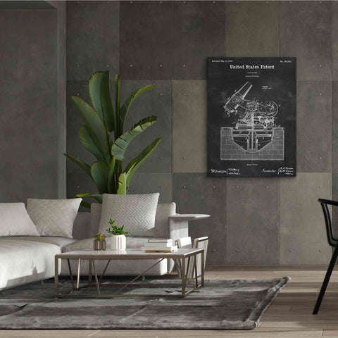 Image of 'Mortar Mounting Blueprint Patent Chalkboard,' Canvas Wall Art,40 x 54
