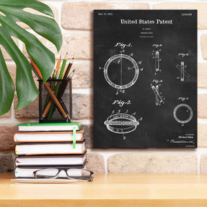 'Wedding Ring Blueprint Patent Chalkboard,' Canvas Wall Art,12 x 16