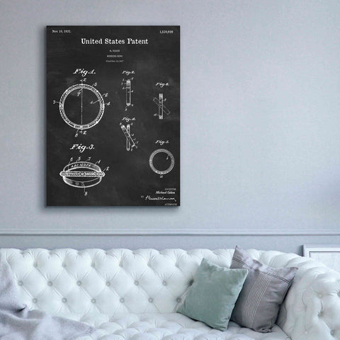 Image of 'Wedding Ring Blueprint Patent Chalkboard,' Canvas Wall Art,40 x 54