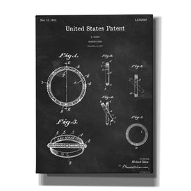 'Wedding Ring Blueprint Patent Chalkboard,' Canvas Wall Art,12x16x1.1x0,18x26x1.1x0,26x34x1.74x0,40x54x1.74x0