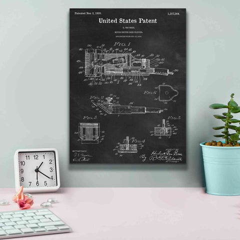 Image of 'Motor Hair Clipper Blueprint Patent Chalkboard,' Canvas Wall Art,12 x 16