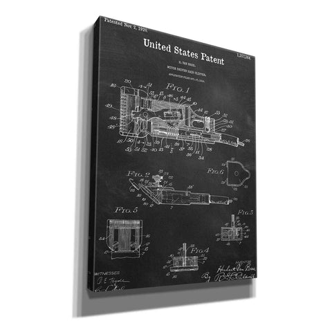 Image of 'Motor Hair Clipper Blueprint Patent Chalkboard,' Canvas Wall Art,12x16x1.1x0,18x26x1.1x0,26x34x1.74x0,40x54x1.74x0