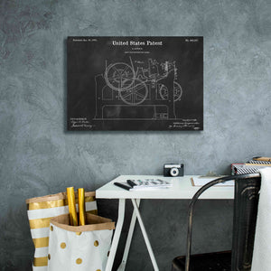 'Weft Stop Motion for Looms Blueprint Patent Chalkboard,' Canvas Wall Art,26 x 18