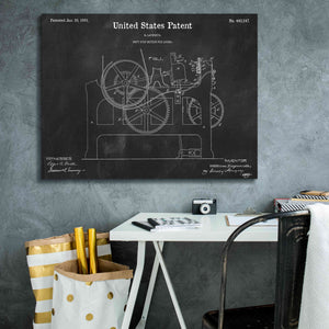 'Weft Stop Motion for Looms Blueprint Patent Chalkboard,' Canvas Wall Art,34 x 26