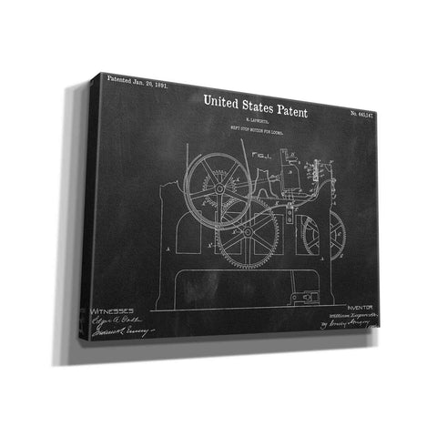 Image of 'Weft Stop Motion for Looms Blueprint Patent Chalkboard,' Canvas Wall Art,16x12x1.1x0,26x18x1.1x0,34x26x1.74x0,54x40x1.74x0