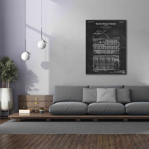 Image of 'Keyboard Instrument Blueprint Patent Chalkboard,' Canvas Wall Art,40 x 54