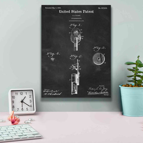 Image of 'Ophthalmoscope Blueprint Patent Chalkboard,' Canvas Wall Art,12 x 16