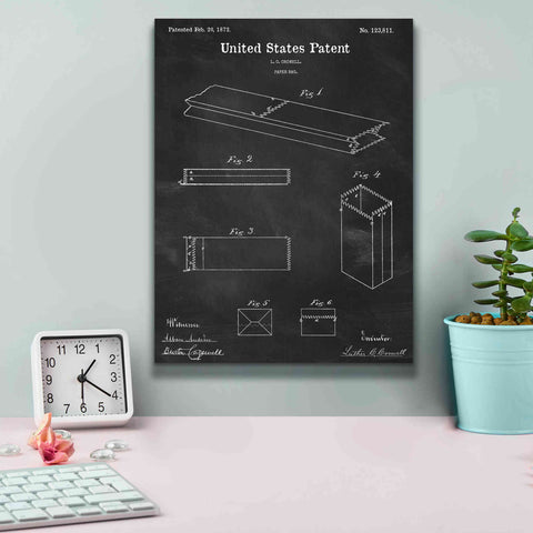 Image of 'Paper Bag Blueprint Patent Chalkboard,' Canvas Wall Art,12 x 16