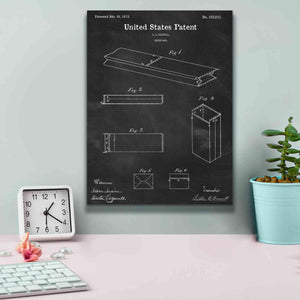 'Paper Bag Blueprint Patent Chalkboard,' Canvas Wall Art,12 x 16