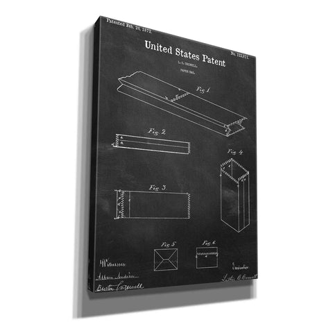 Image of 'Paper Bag Blueprint Patent Chalkboard,' Canvas Wall Art,12x16x1.1x0,18x26x1.1x0,26x34x1.74x0,40x54x1.74x0