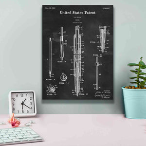'Mechanical Pencil Blueprint Patent Chalkboard,' Canvas Wall Art,12 x 16