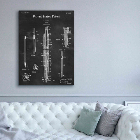 Image of 'Mechanical Pencil Blueprint Patent Chalkboard,' Canvas Wall Art,40 x 54