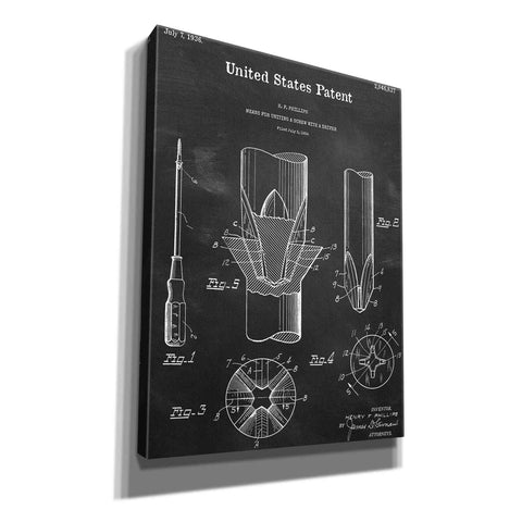 Image of 'Screw Driver Blueprint Patent Chalkboard,' Canvas Wall Art,12x16x1.1x0,18x26x1.1x0,26x34x1.74x0,40x54x1.74x0