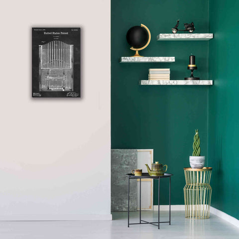 Image of 'Pipe Organ Blueprint Patent Chalkboard,' Canvas Wall Art,18 x 26