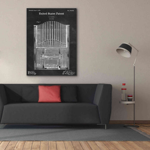 Image of 'Pipe Organ Blueprint Patent Chalkboard,' Canvas Wall Art,40 x 54