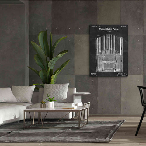 Image of 'Pipe Organ Blueprint Patent Chalkboard,' Canvas Wall Art,40 x 54