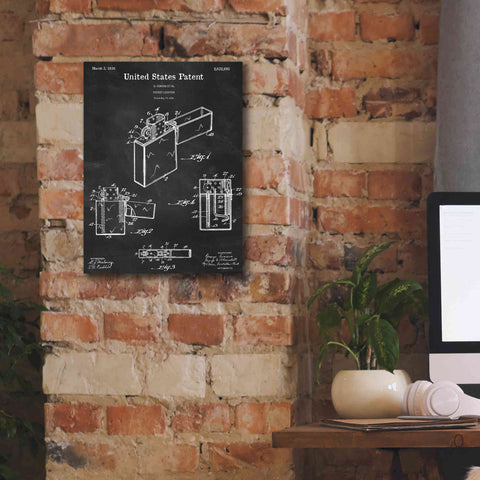 Image of 'Pocket Lighter Blueprint Patent Chalkboard,' Canvas Wall Art,12 x 16