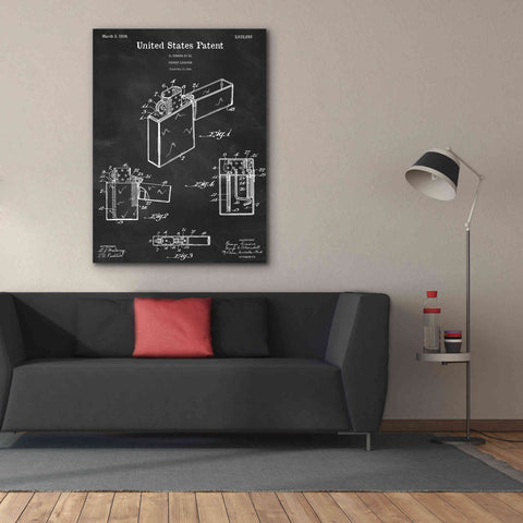 Image of 'Pocket Lighter Blueprint Patent Chalkboard,' Canvas Wall Art,40 x 54
