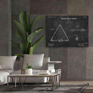 'Pool Ball Frame Blueprint Patent Chalkboard,' Canvas Wall Art,54 x 40
