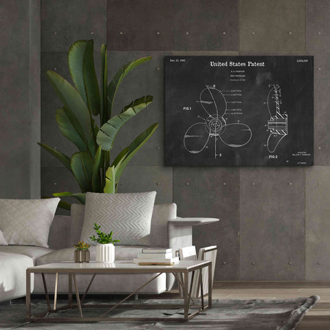 Image of 'Boat Propeller Blueprint Patent Chalkboard,' Canvas Wall Art,54 x 40