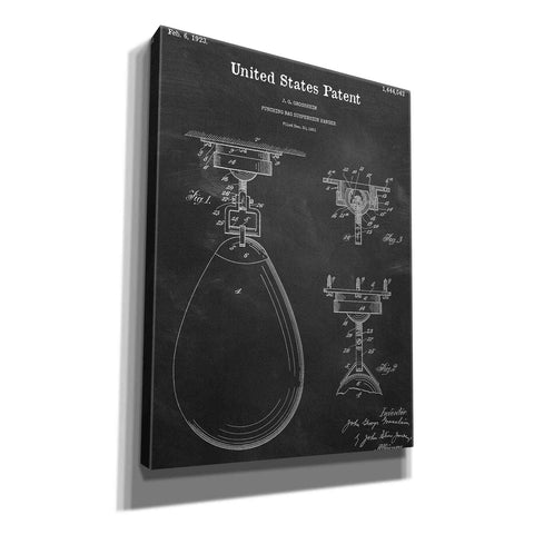 'Boxing Bag Blueprint Patent Chalkboard,' Canvas Wall Art,12x16x1.1x0,18x26x1.1x0,26x34x1.74x0,40x54x1.74x0