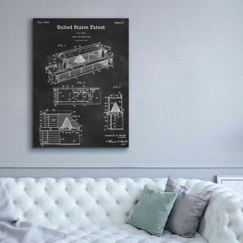 Image of 'Queen and Drone Trap Blueprint Patent Chalkboard,' Canvas Wall Art,40 x 54
