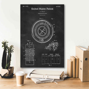 'Roulette Blueprint Patent Chalkboard,' Canvas Wall Art,18 x 26