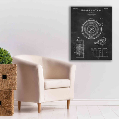 Image of 'Roulette Blueprint Patent Chalkboard,' Canvas Wall Art,26 x 34