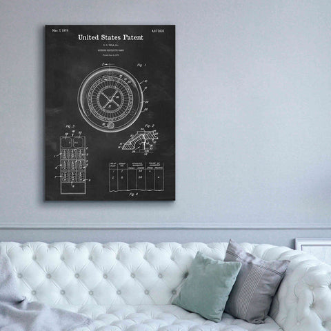 Image of 'Roulette Blueprint Patent Chalkboard,' Canvas Wall Art,40 x 54