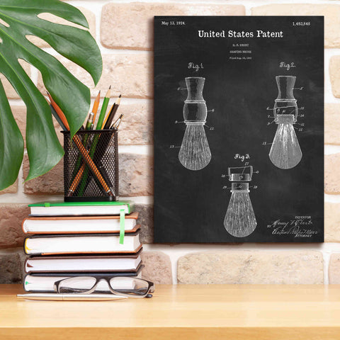 Image of 'Shaving Brush Blueprint Patent Chalkboard,' Canvas Wall Art,12 x 16