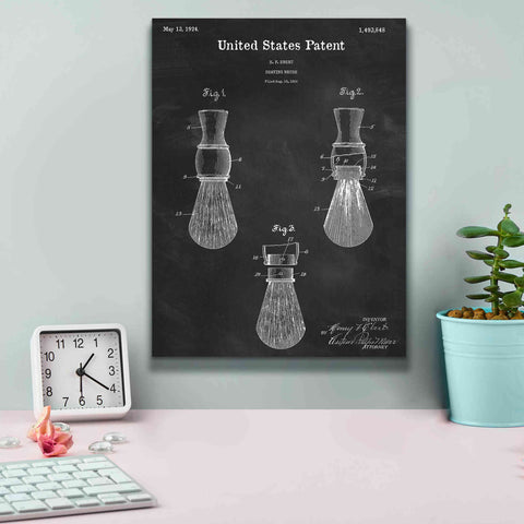 Image of 'Shaving Brush Blueprint Patent Chalkboard,' Canvas Wall Art,12 x 16