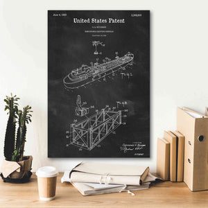 'Shipping Gondola Blueprint Patent Chalkboard,' Canvas Wall Art,18 x 26