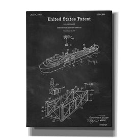 'Shipping Gondola Blueprint Patent Chalkboard,' Canvas Wall Art,12x16x1.1x0,18x26x1.1x0,26x34x1.74x0,40x54x1.74x0
