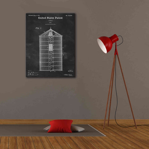 Image of 'Silo Blueprint Patent Chalkboard,' Canvas Wall Art,26 x 34