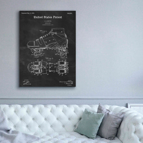 Image of 'Roller Skate Blueprint Patent Chalkboard,' Canvas Wall Art,40 x 54