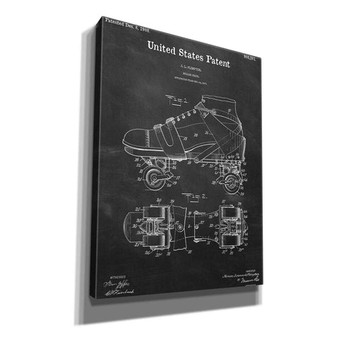 Image of 'Roller Skate Blueprint Patent Chalkboard,' Canvas Wall Art,12x16x1.1x0,18x26x1.1x0,26x34x1.74x0,40x54x1.74x0