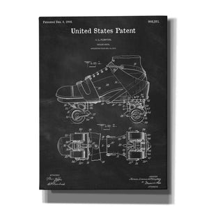 'Roller Skate Blueprint Patent Chalkboard,' Canvas Wall Art,12x16x1.1x0,18x26x1.1x0,26x34x1.74x0,40x54x1.74x0