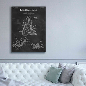 'Ski Boots Blueprint Patent Chalkboard,' Canvas Wall Art,40 x 54