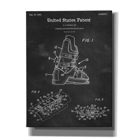'Ski Boots Blueprint Patent Chalkboard,' Canvas Wall Art,12x16x1.1x0,18x26x1.1x0,26x34x1.74x0,40x54x1.74x0