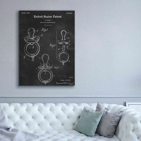 Image of 'Baby Pacifier Blueprint Patent Chalkboard,' Canvas Wall Art,40 x 54